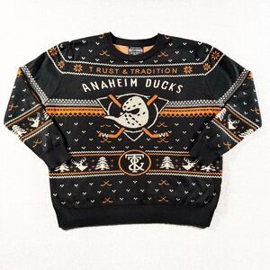Trust and Tradition Anaheim Ducks Sweatshirt Men's XXL Holiday Sweater Hockey
